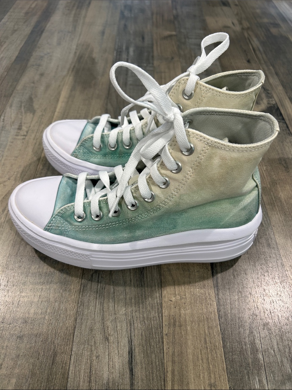 Converse High-Top Platform Sneakers - Green Fade - Picture 5 of 12